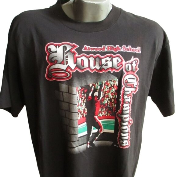 Vintage Men's T-shirt XL Single Stitch 1990's Atwood Kansas Football Champs USA - Picture 1 of 6